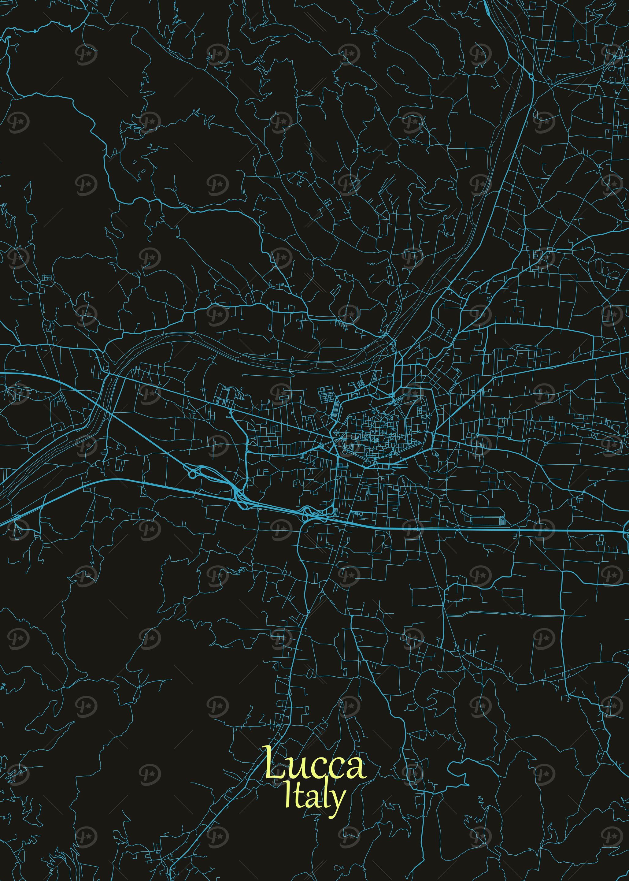 Lucca City Map Italy