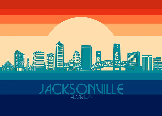 jacksonville skyline retro