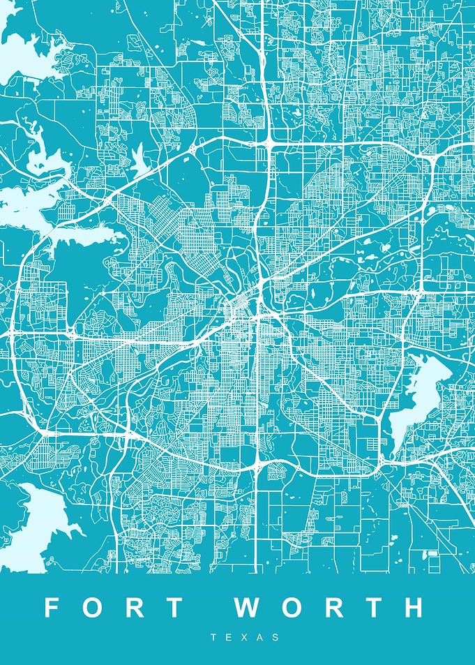FORT WORTH Art Map Texas