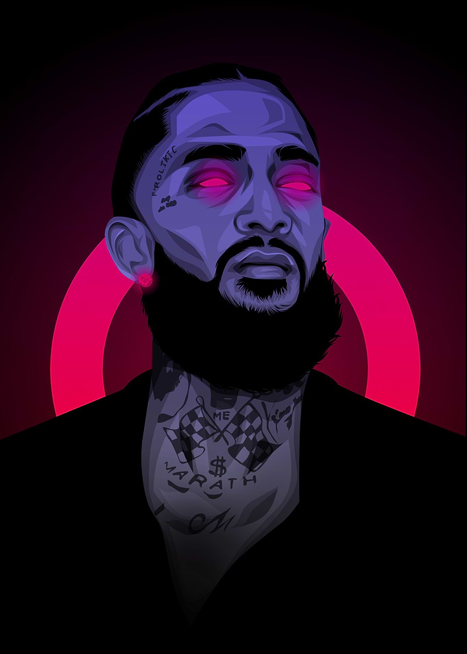 Nipsey Hussle neon