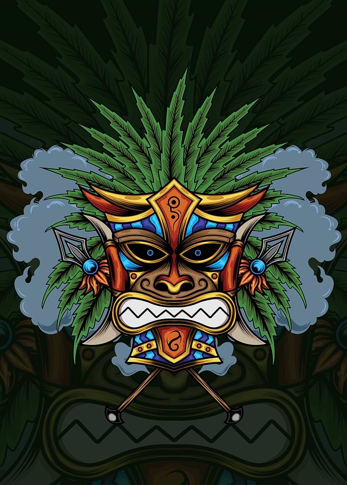 Tiki Mask Illustration 03