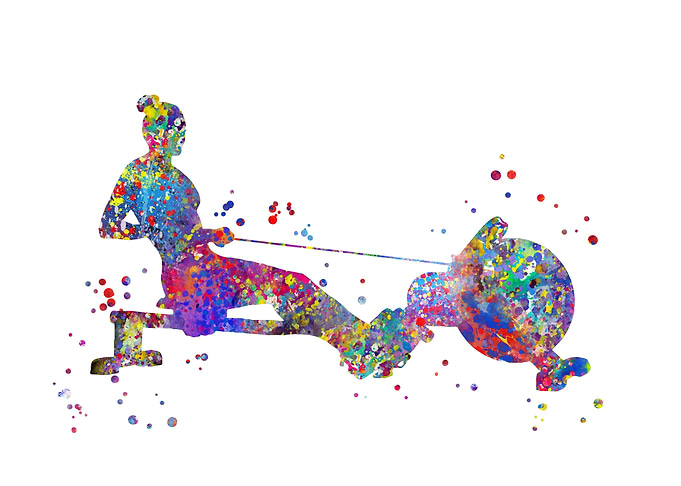 Rowing woman