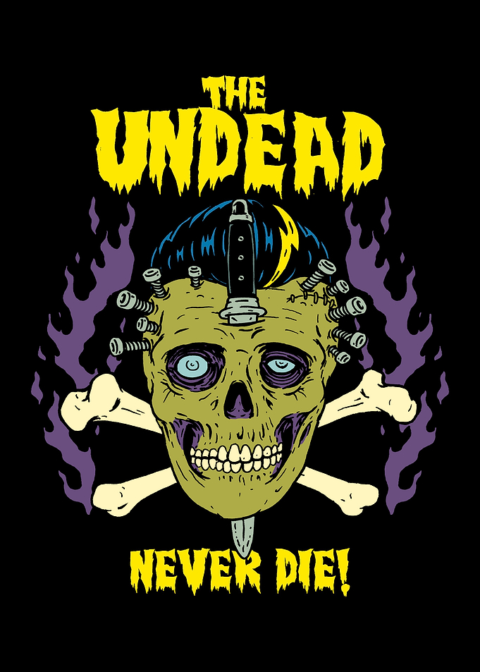 The Undead Never Die Skull