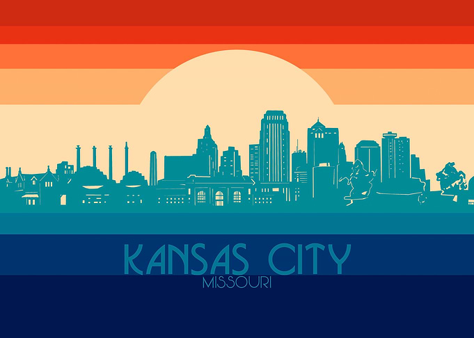 kansas city skyline retro