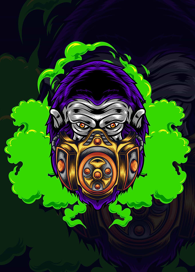 Gorilla with Gas Mask 02