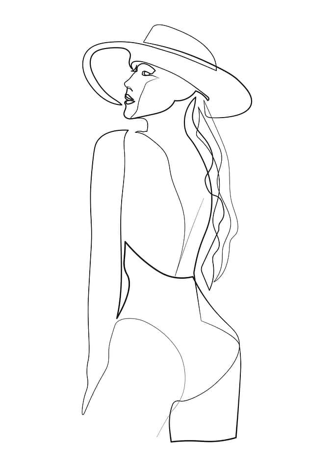 One Line Art Woman