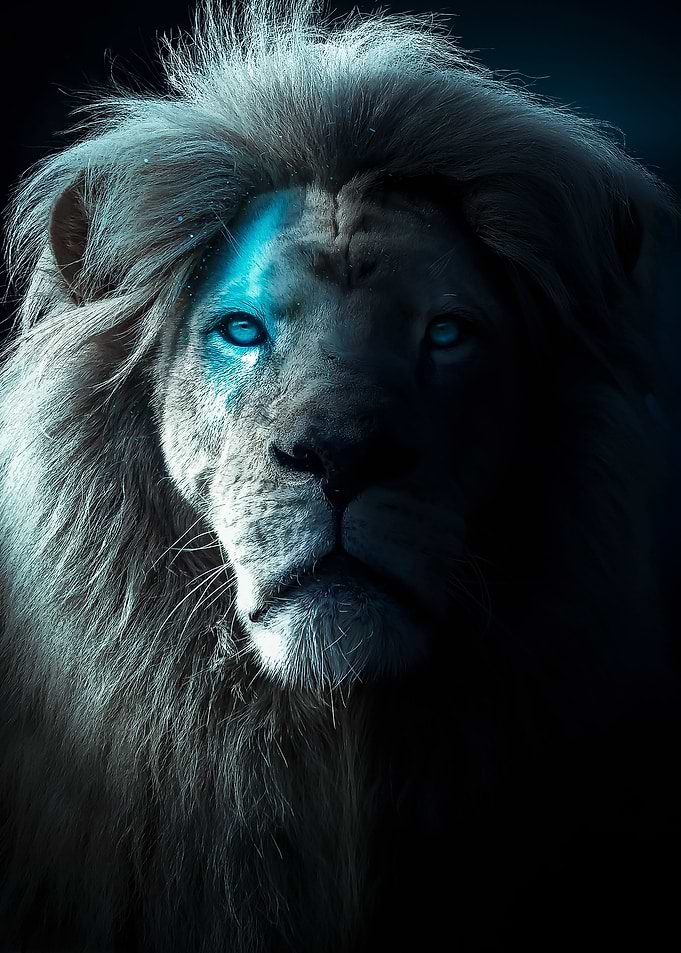 Fantasy white lion king