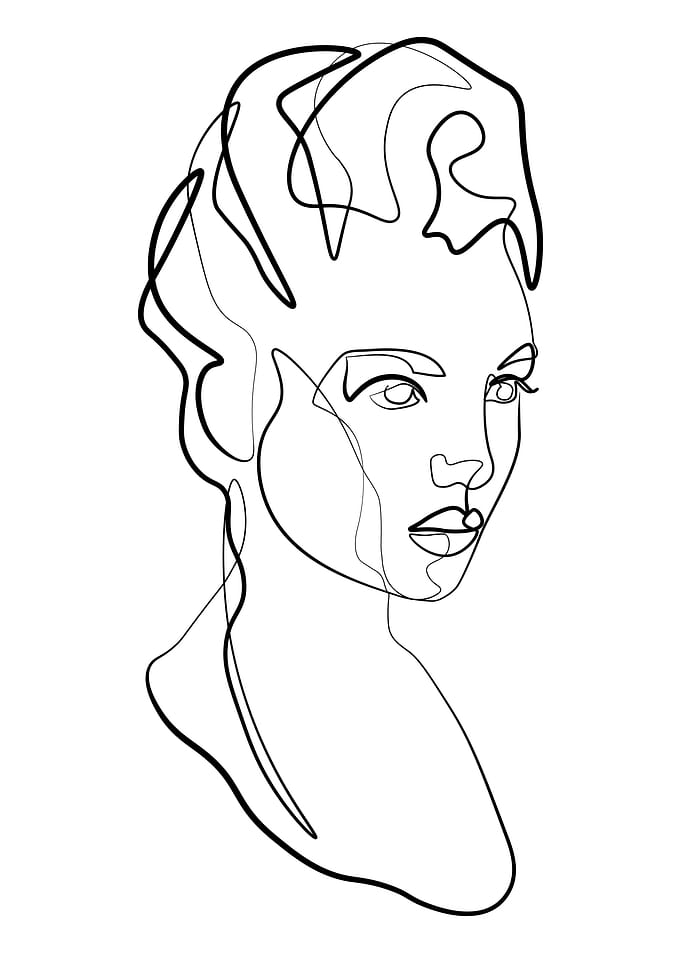 One Line Art Woman