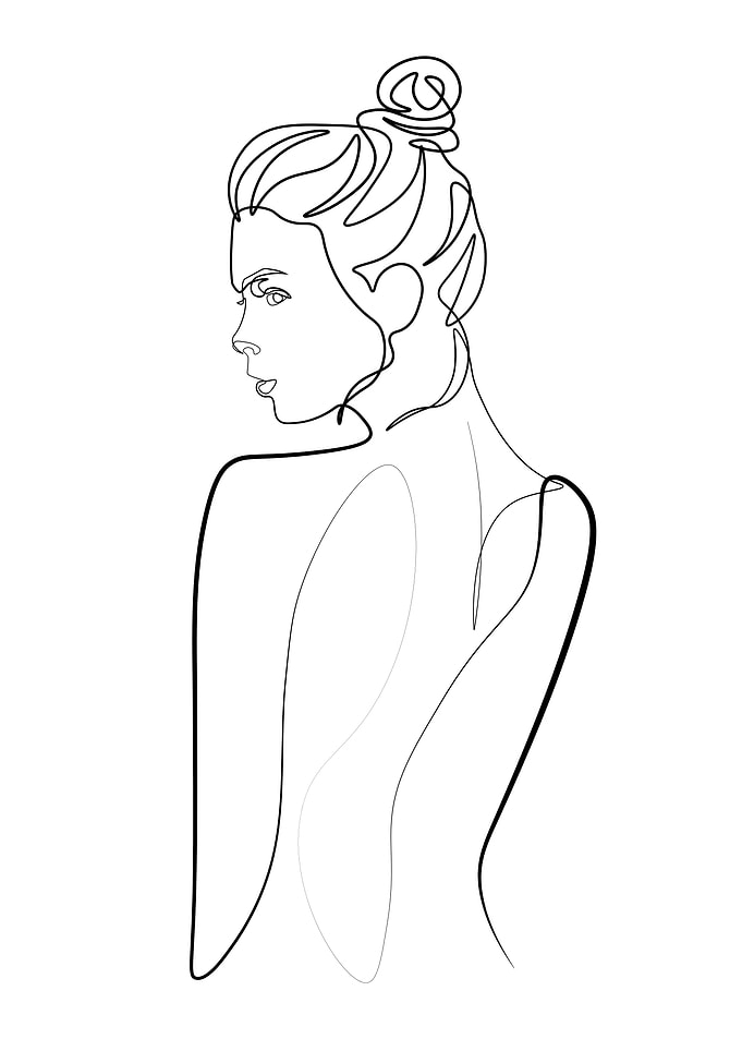 One Line Art Woman