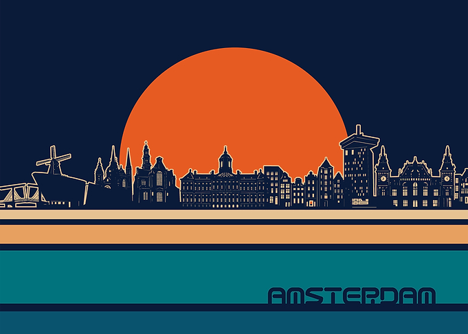 amsterdam skyline retro 5