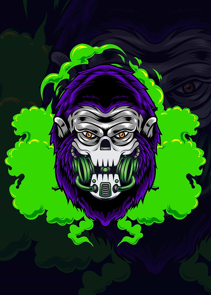 Gorilla with Gas Mask 05