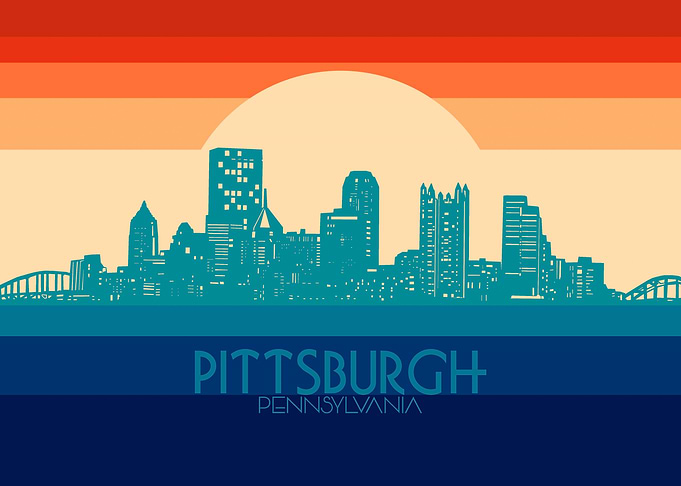pittsburgh skyline retro 4