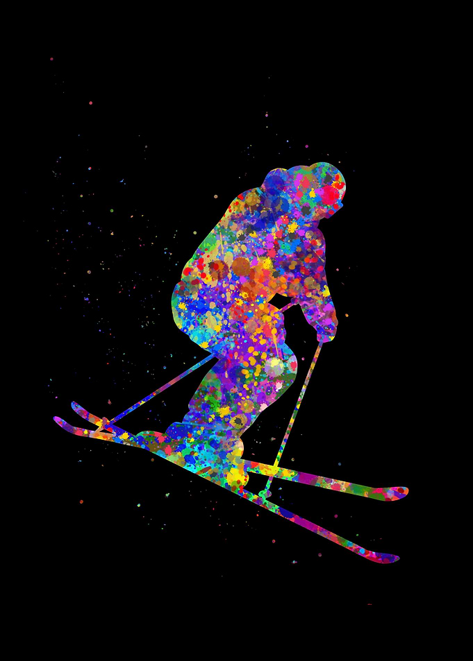 Ski watercolor