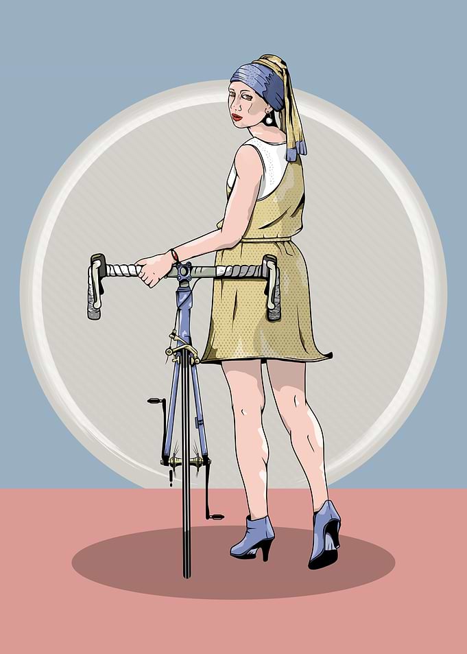 The girl with the new bike