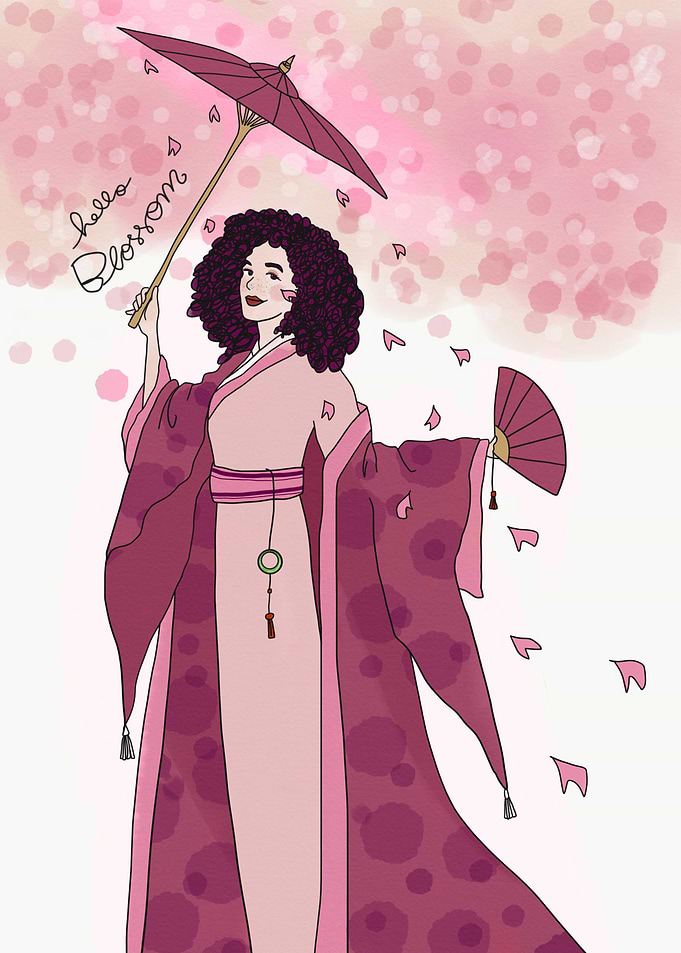 Sakura blossom lady