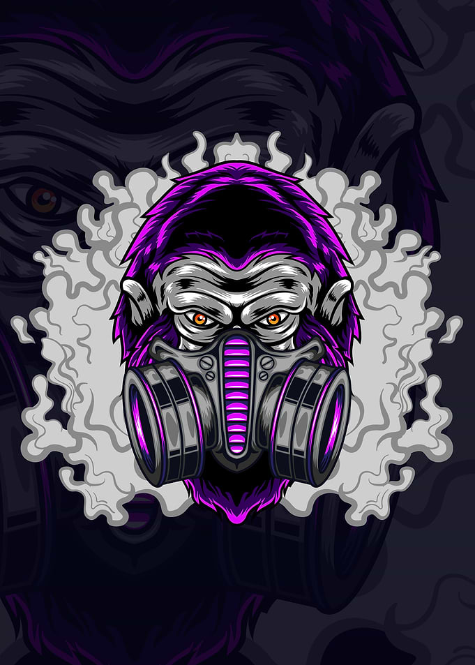 Gorilla with Gas Mask 04