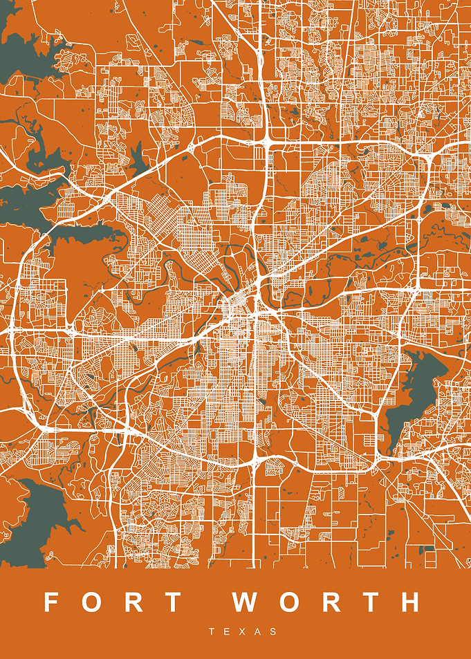 FORT WORTH Art Map Texas
