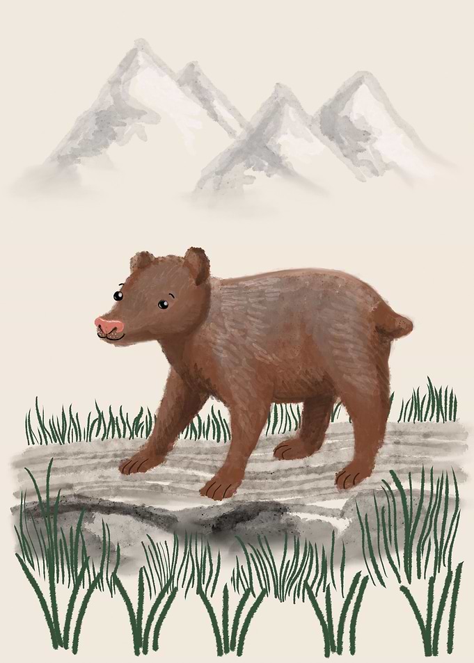 Woodland bear illustration