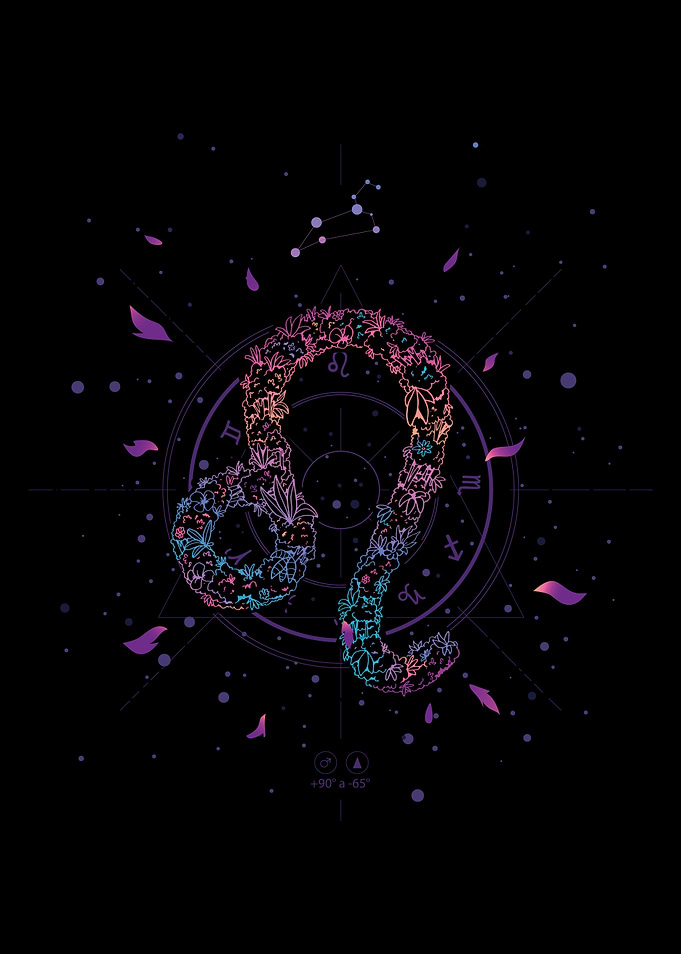 LEO FLORAL ZODIAC SIGN