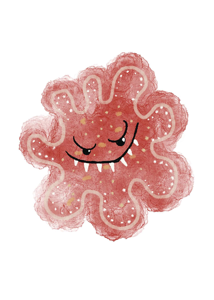 Red virus illustration