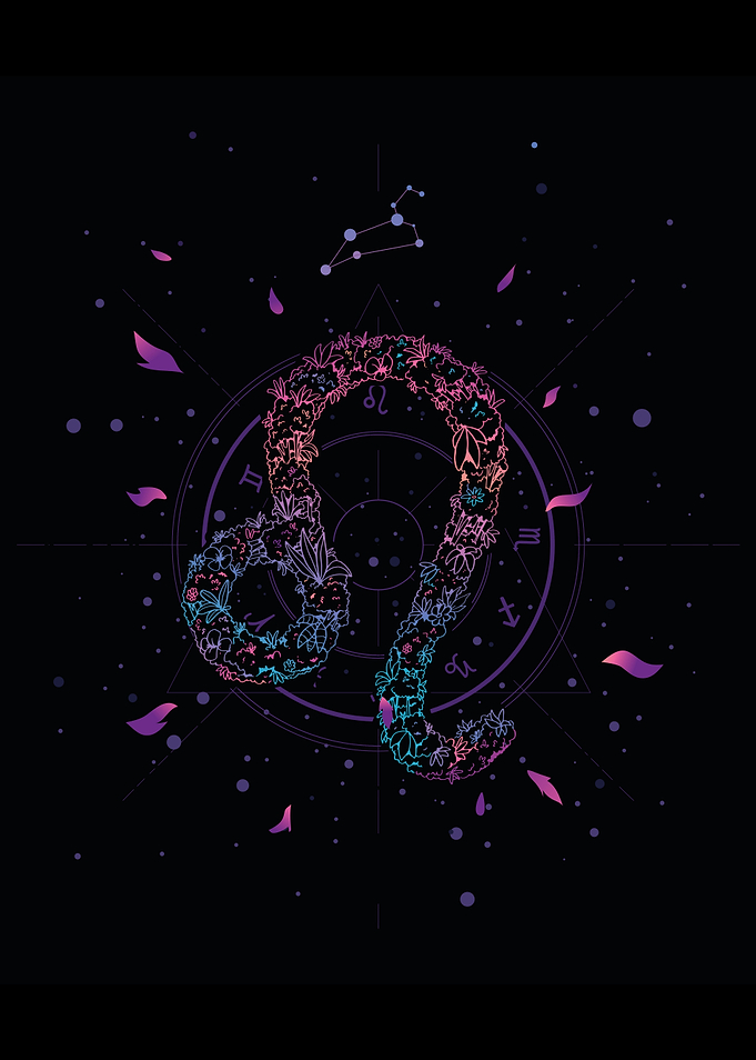 Leo ZODIAC SIGN FLORAL