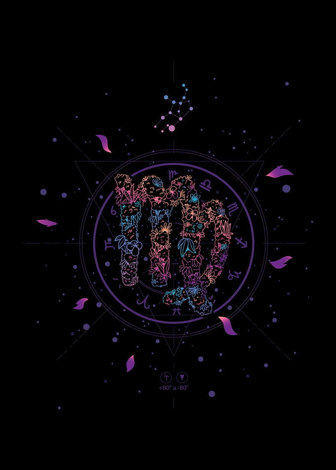 VIRGO FLORAL ZODIAC SIGN