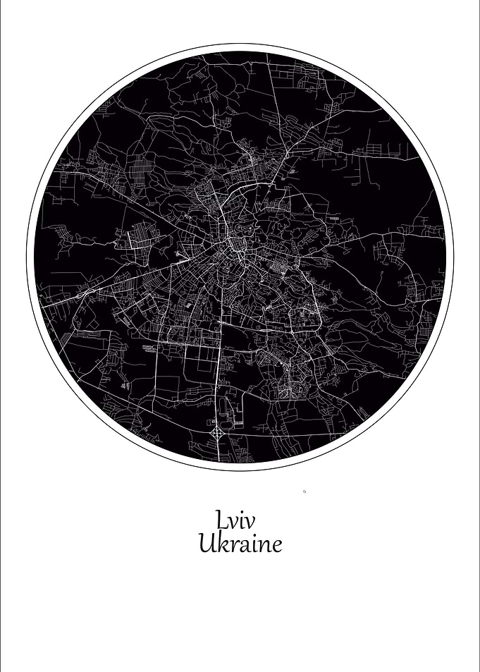 Lviv City Map Ukraine