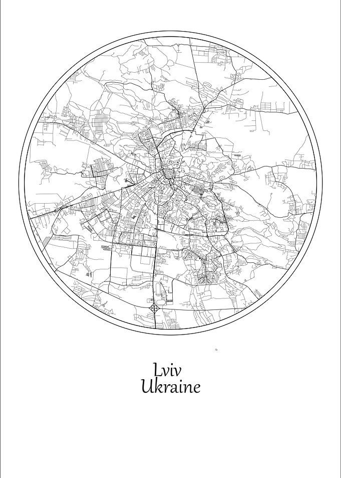 Lviv City Map Ukraine