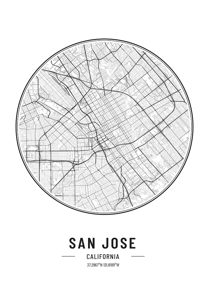 San jose California usamap