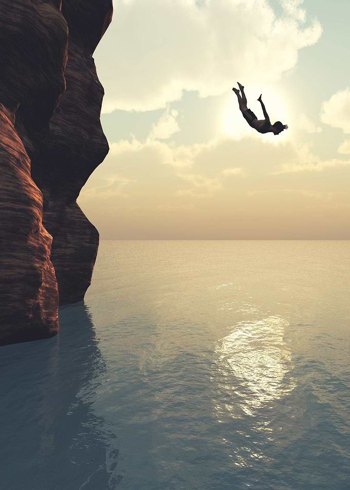 Jump from the cliff