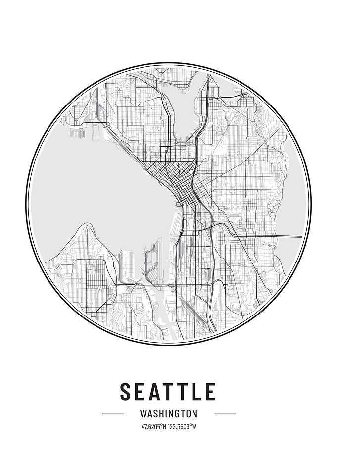Seattle Washington Usa Map