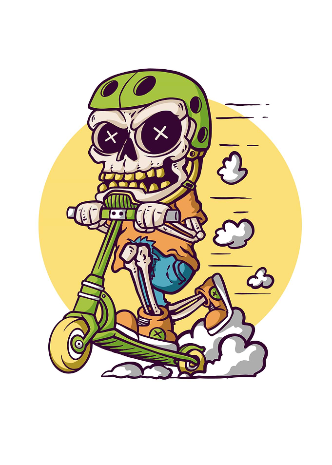SKELETON STUNT SCOOTER