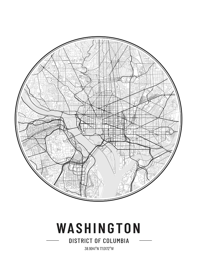 Washington USA map
