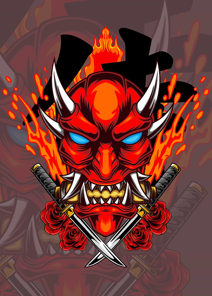 Oni Mask Illustration 01