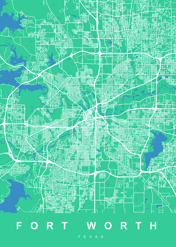 FORT WORTH Art Map Texas