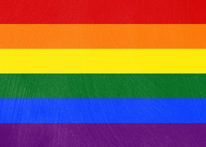 LGBT flag blackboard textu