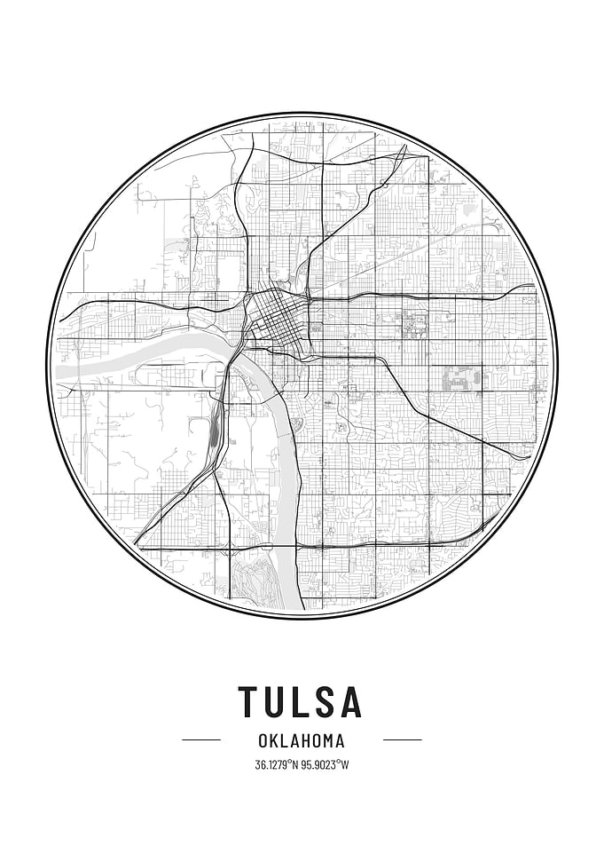 Tulsa Oklahoma USA map