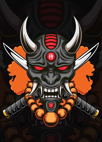 Oni Mask Illustration 02