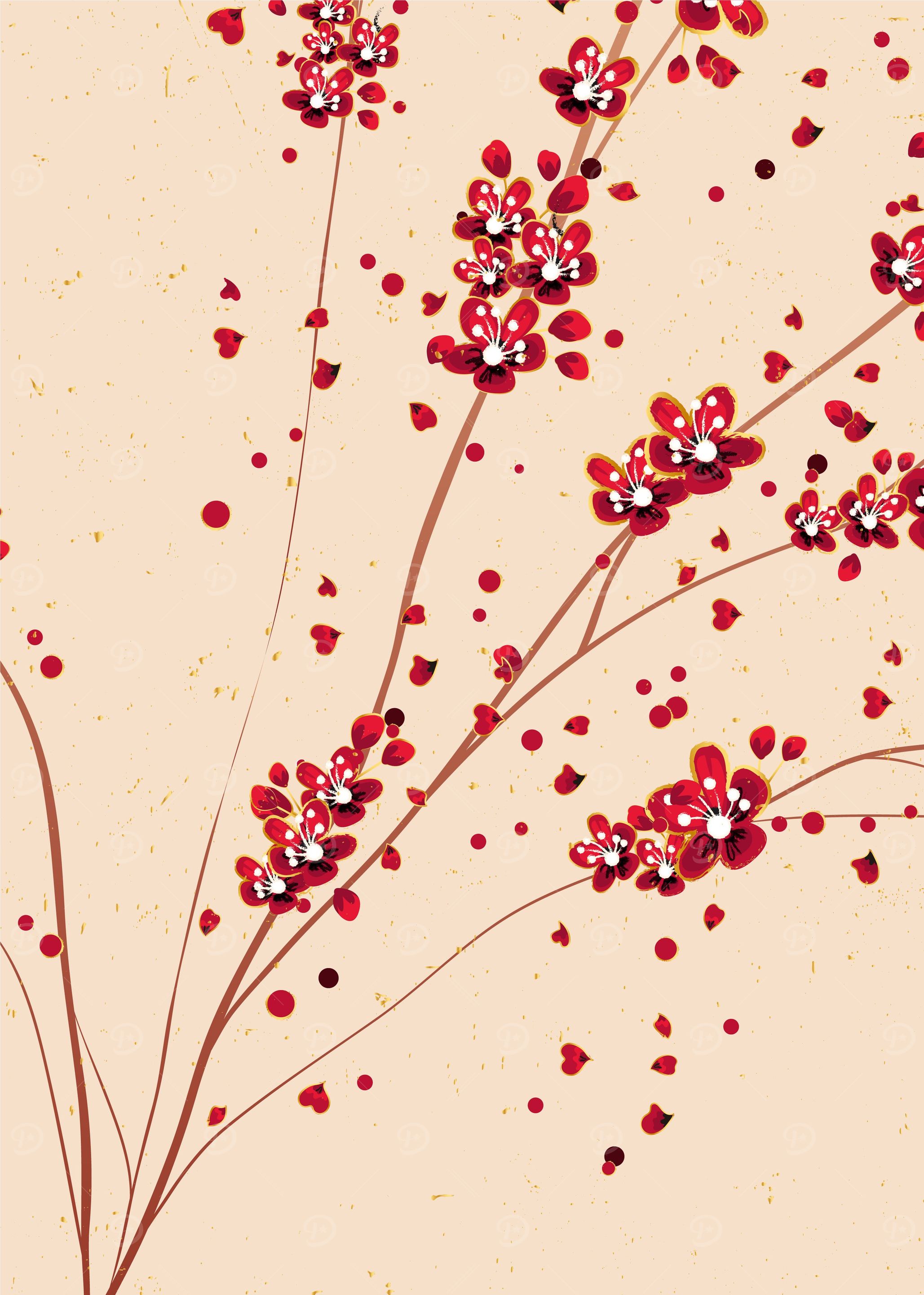 Boho Sakura Abstract