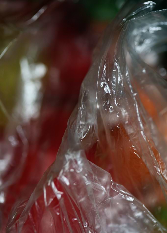 Plastic bag abstract macro