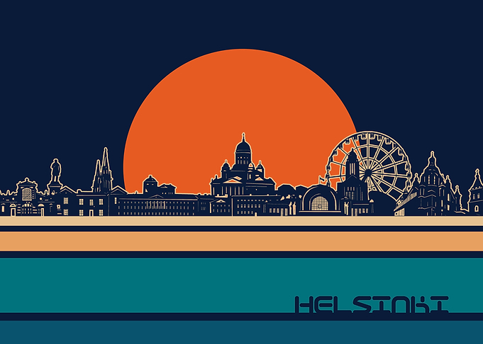 helsinki skyline retro 5