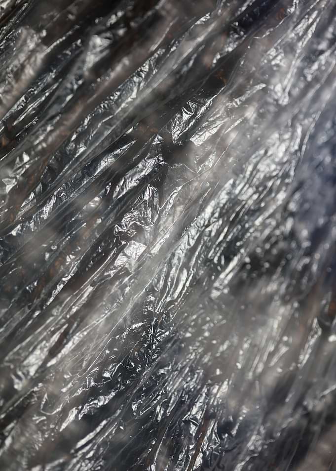 Plastic bag abstract macro