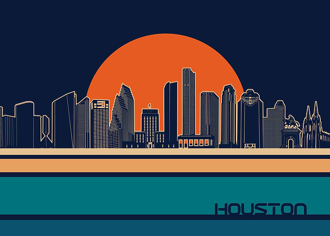 houston skyline retro 5