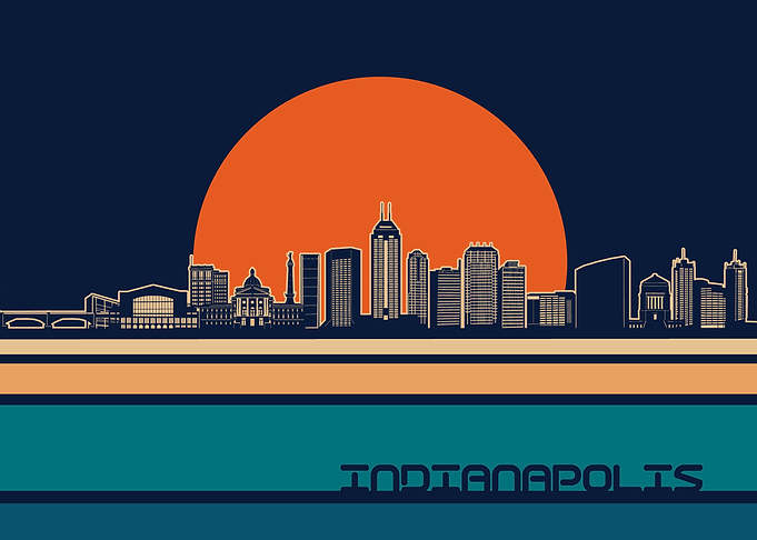 indianapolis skyline retro