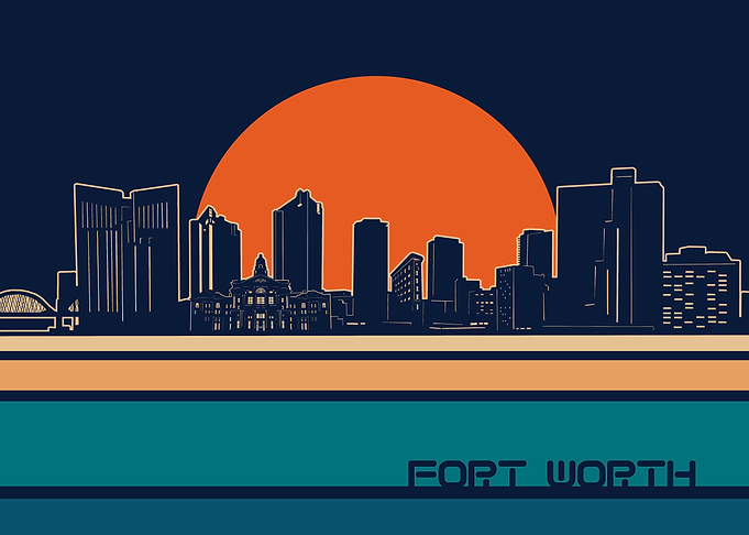 fort worth skyline retro 5