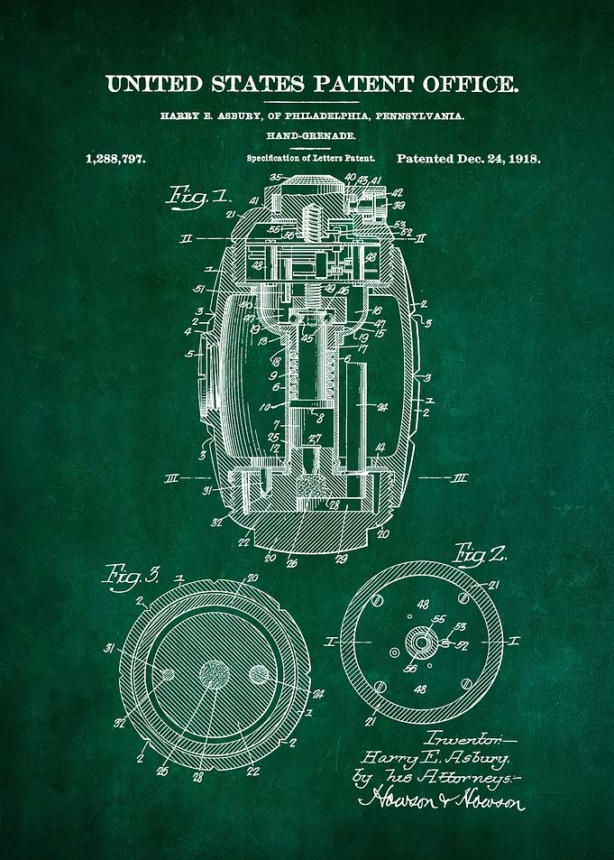 34 Hand Grenade Patent