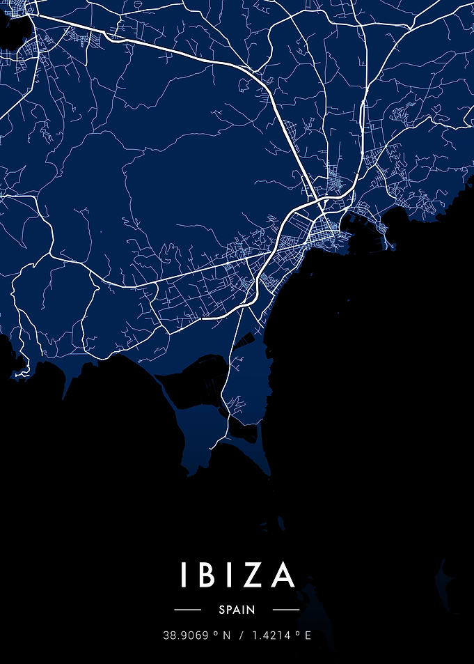Ibiza City Map Blueprint