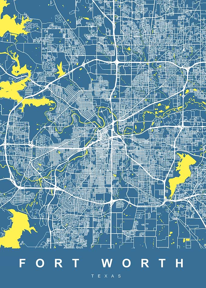 FORT WORTH Art Map Texas