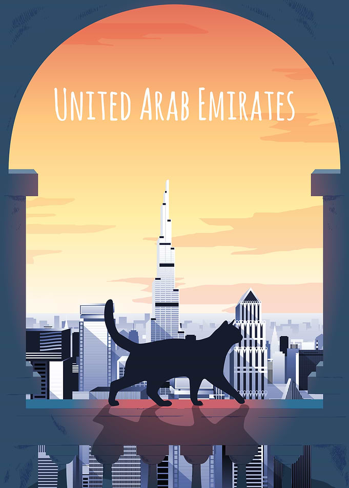 UAE Dubai Travel City Cat