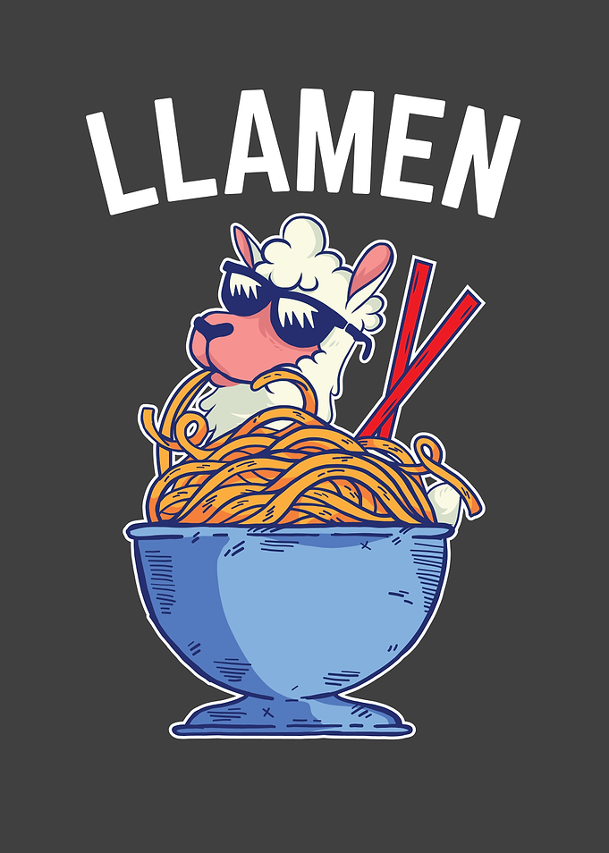Funny Llama Llamen Ramen